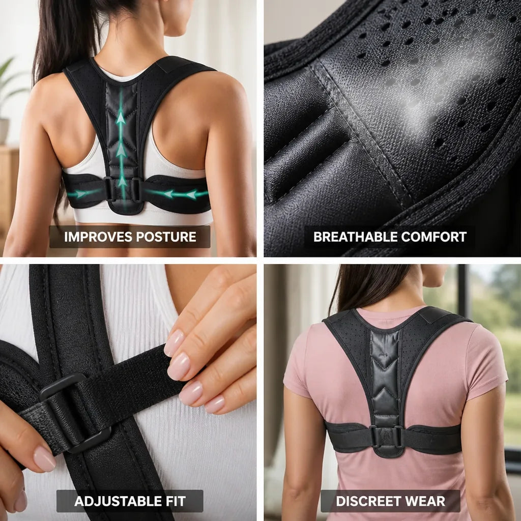 Posture Corrector Adjustable & Breathable Back Support