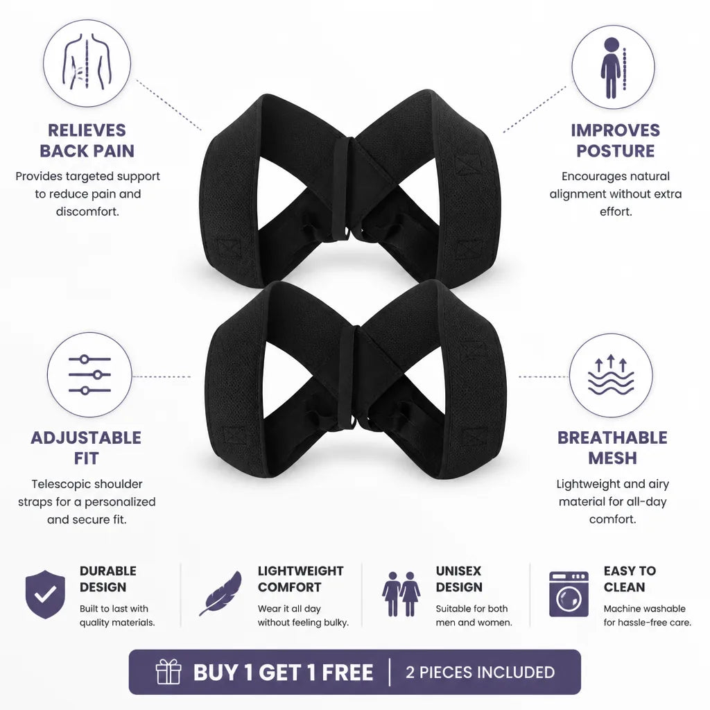 Posture Corrector Adjustable Breathable Mesh Set of 2