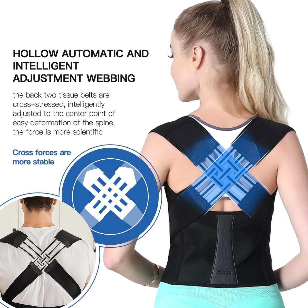 Posture Corrector Adjustable Criss-Cross Back Support