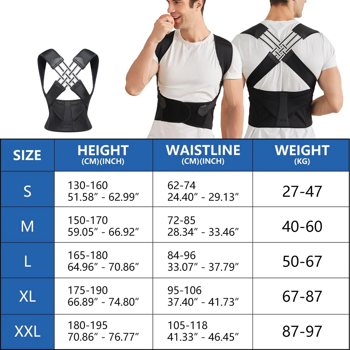 Posture Corrector Adjustable Criss-Cross Back Support