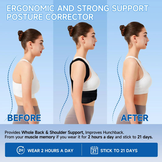 Posture Corrector Adjustable Spine Rods Breathable Mesh