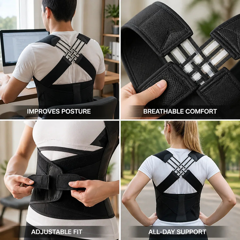 Posture Corrector Belt Adjustable Breathable Back Support