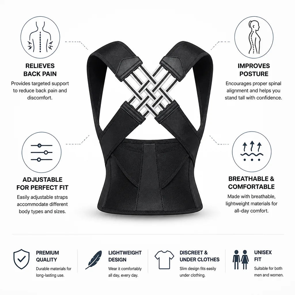 Posture Corrector Belt Adjustable Breathable Back Support