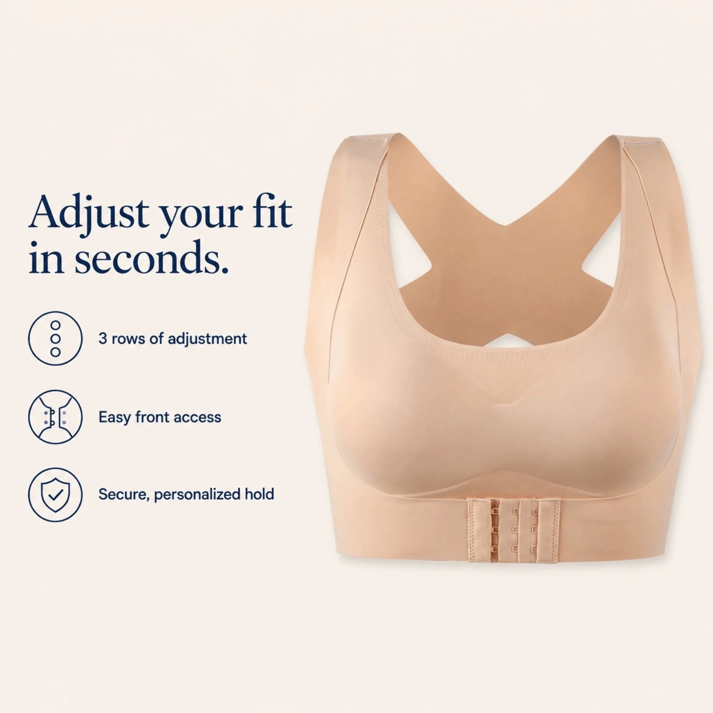 Posture Corrector Bra Front Closure Wireless Removable Cups