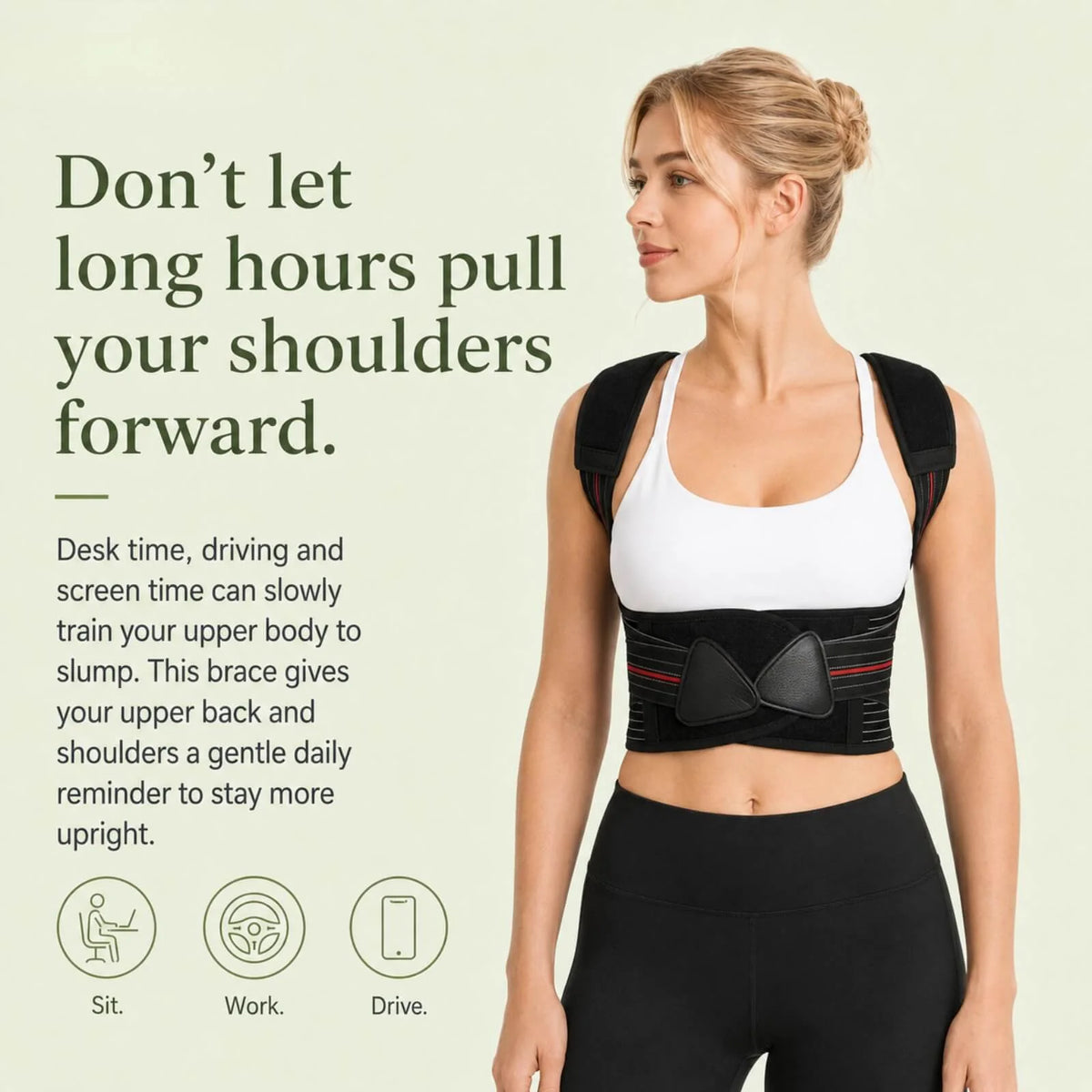 Posture Corrector Brace Adjustable Straps & Breathable Fabric