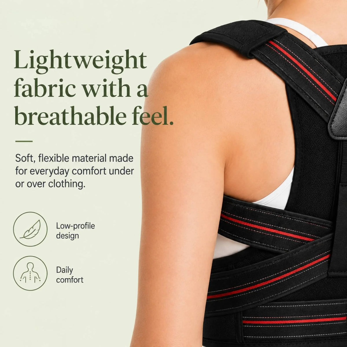 Posture Corrector Brace Adjustable Straps & Breathable Fabric