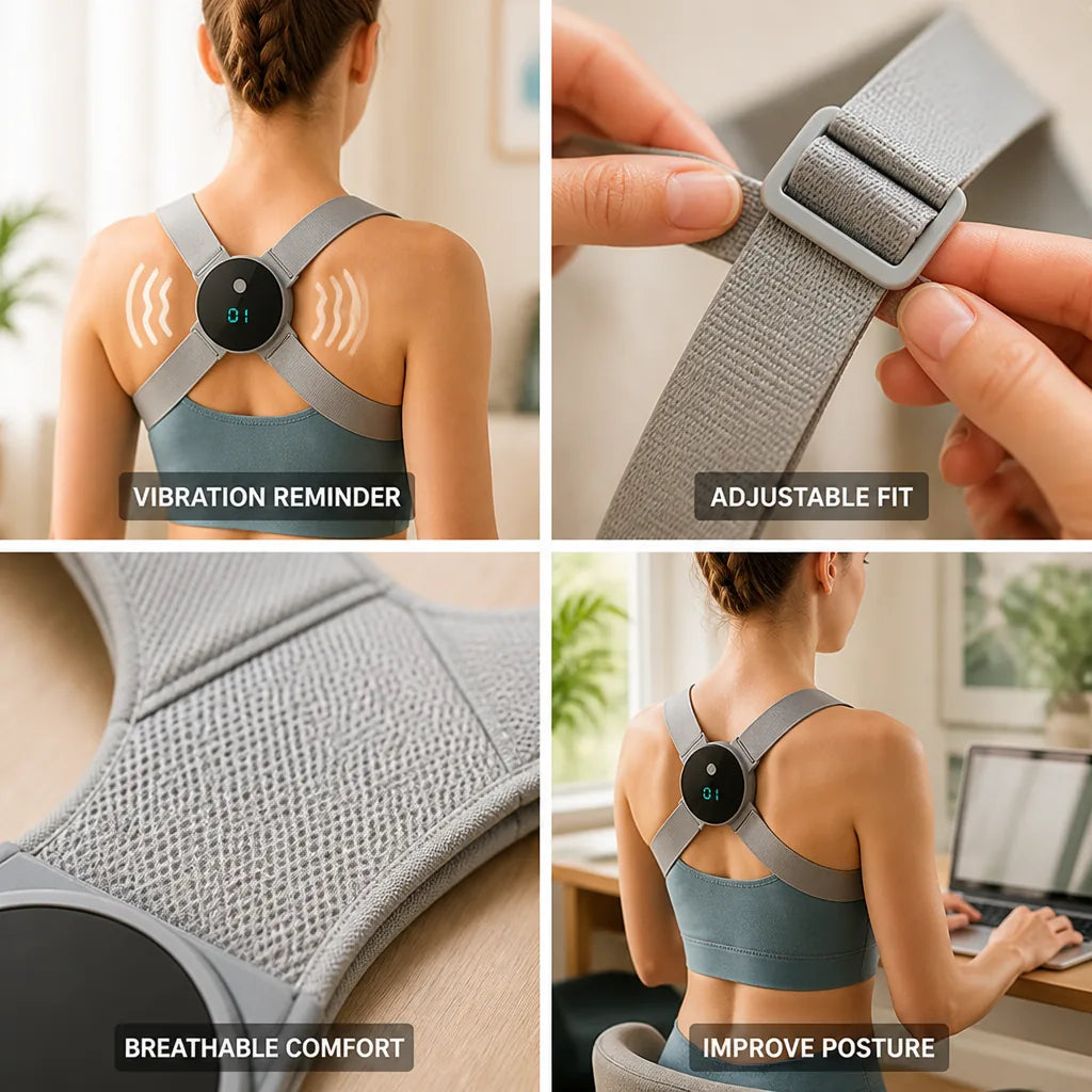 Posture Corrector EMS Vibration Feedback Adjustable Straps