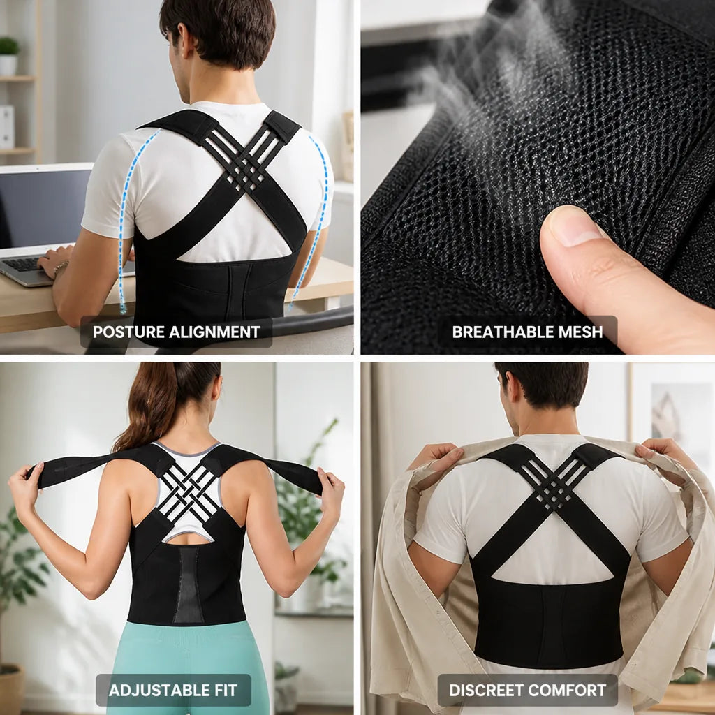 Posture Corrector Ergonomic X-Back Breathable Mesh