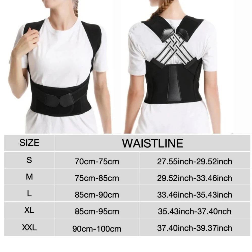Posture Support Brace Adjustable Straps Lightweight Breathable