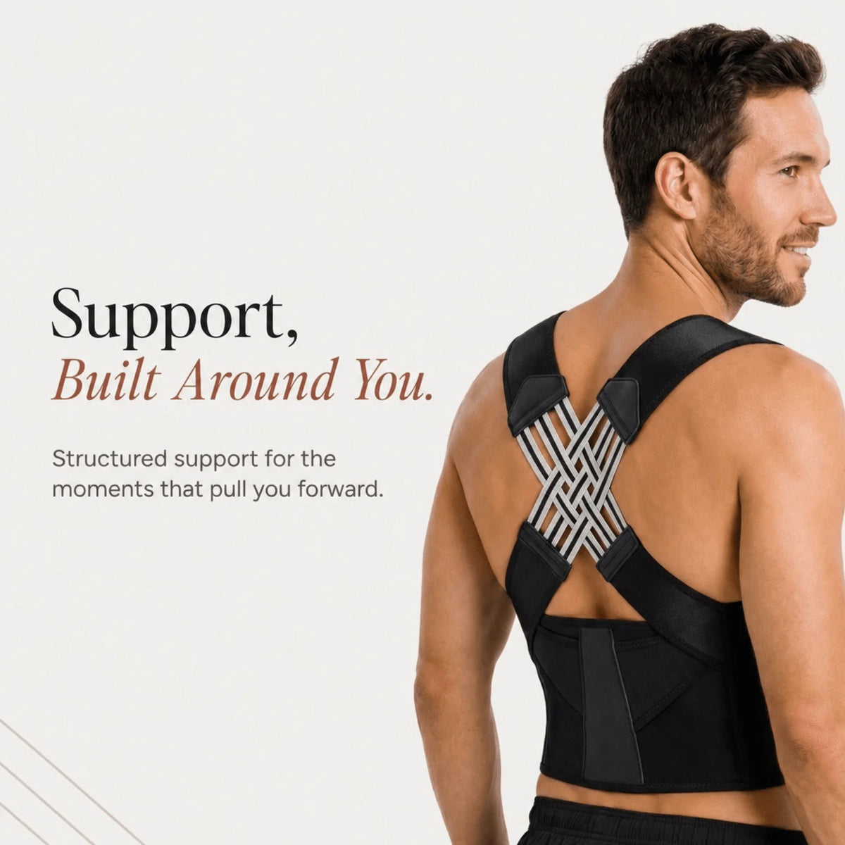 Posture Support Brace Full-Back Adjustable Fit & Breathable