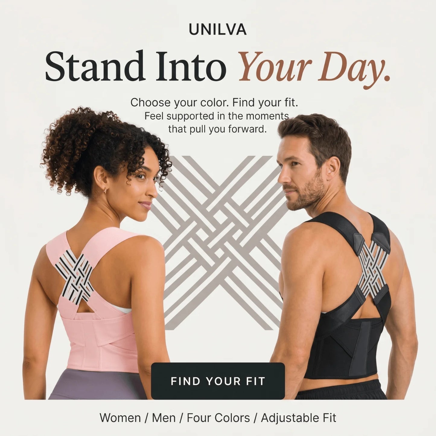 Posture Support Brace Full-Back Adjustable Fit & Breathable