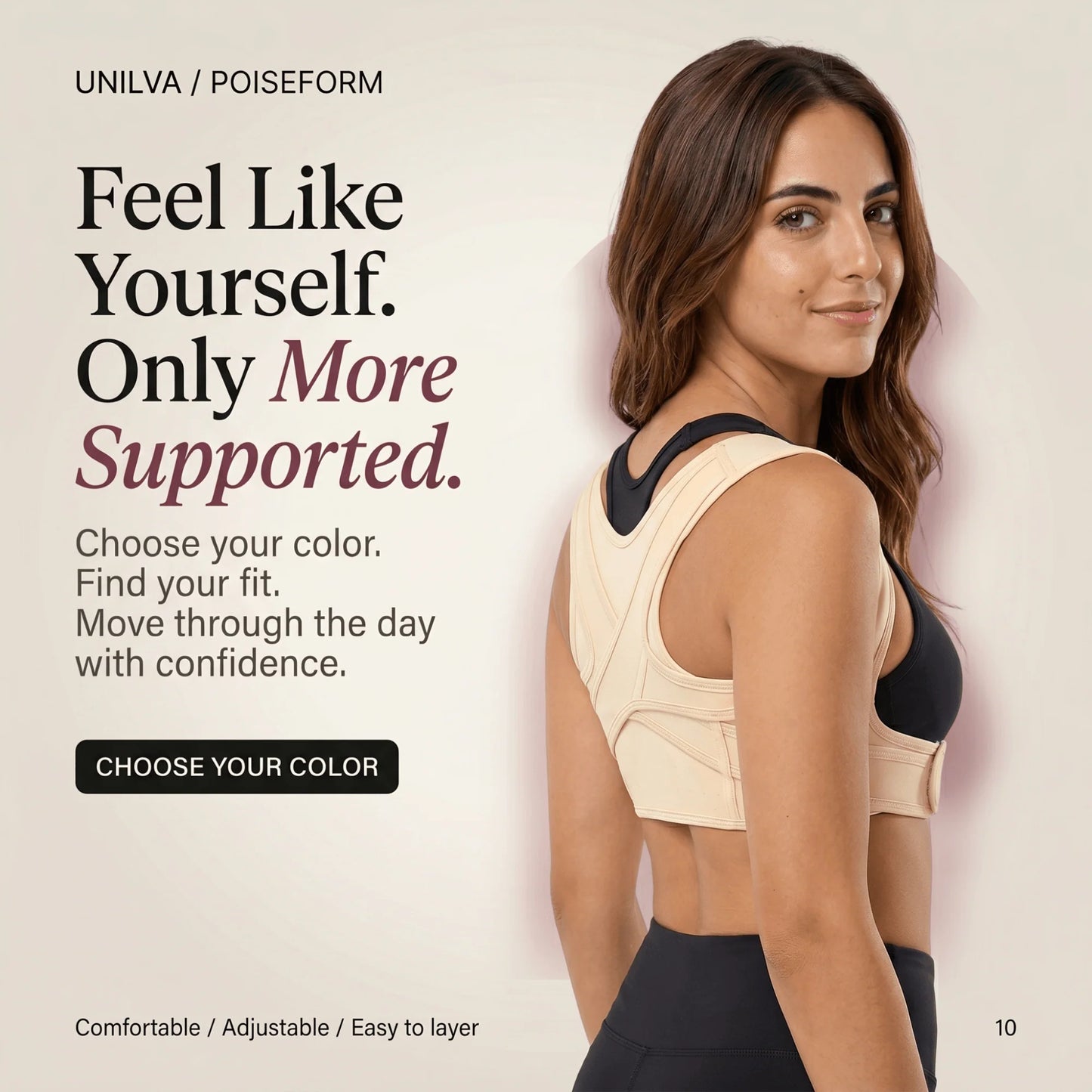 Posture Support Brace X-Shaped Cross-Strap Adjustable & Breathable