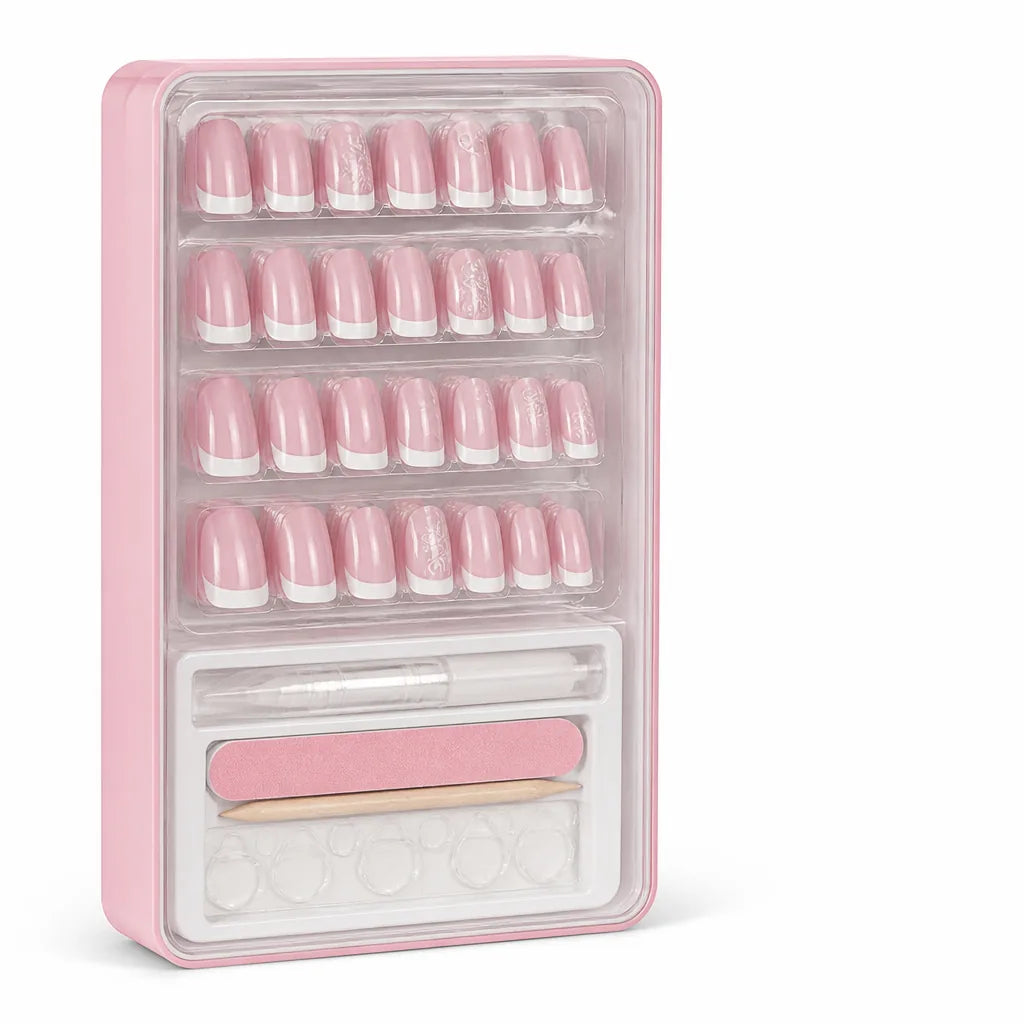 Press-On Pedicure Set Salon-Quality Soft Gel Base 150-Piece Reusable