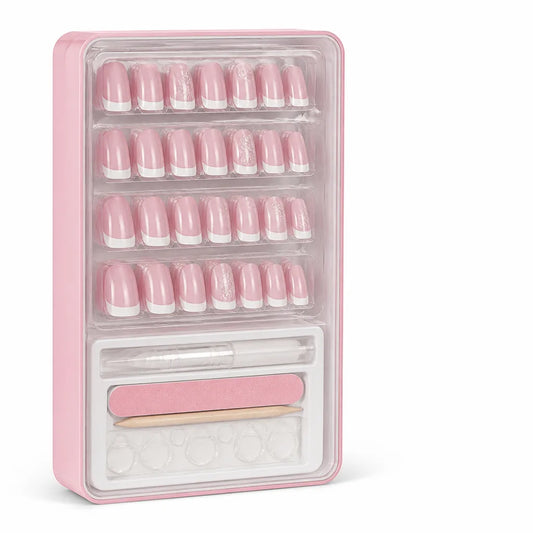 Press-On Pedicure Set Salon-Quality Soft Gel Base 150-Piece Reusable