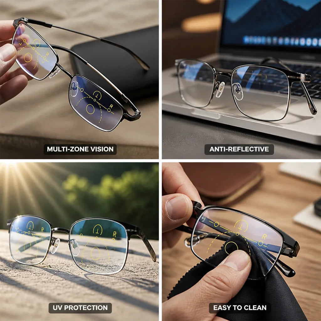 Progressive Glasses Multi Zone Anti-Reflective & UV Protection