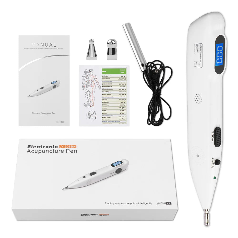 Pulse Massage Pen 9-Level USB Rechargeable Interchangeable Probes