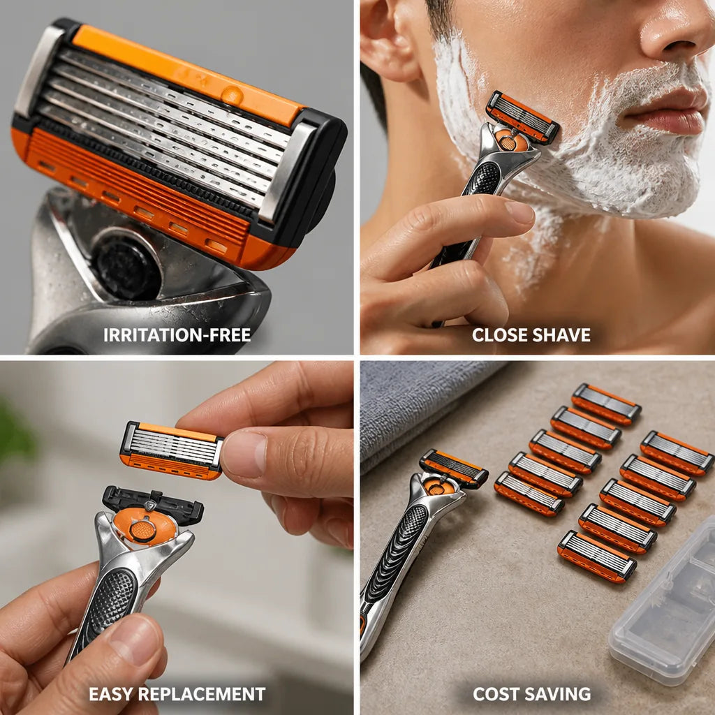 Razor 6 Stainless Steel Blades Replaceable Cartridges