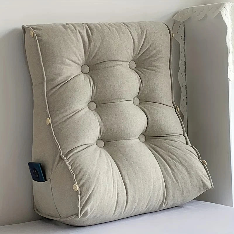 Reading Backrest Cushion Ergonomic Tufted Removable Cover