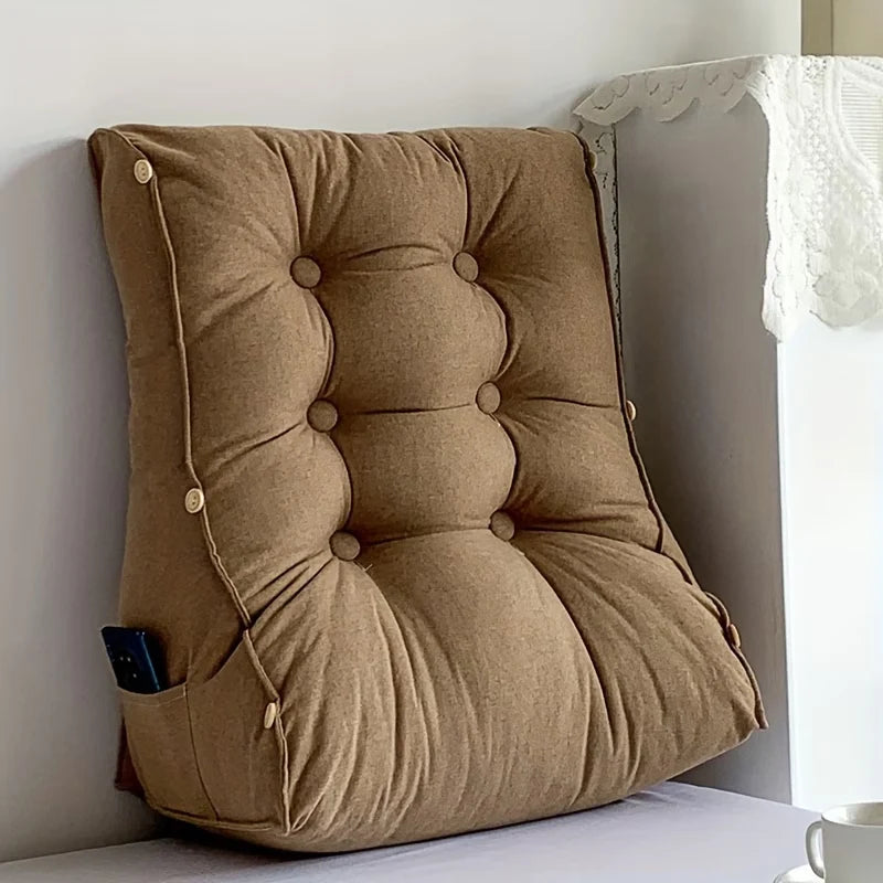 Reading Backrest Cushion Ergonomic Tufted Removable Cover