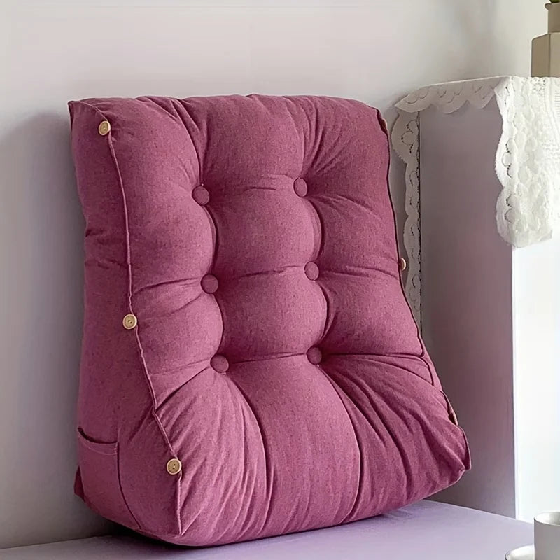 Reading Backrest Cushion Ergonomic Tufted Removable Cover