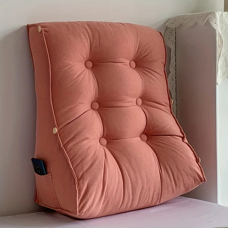 Reading Backrest Cushion Ergonomic Tufted Removable Cover