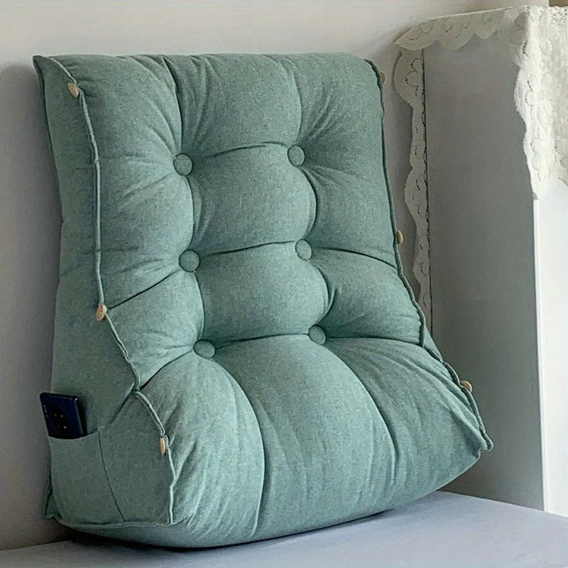 Reading Backrest Cushion Ergonomic Tufted Removable Cover