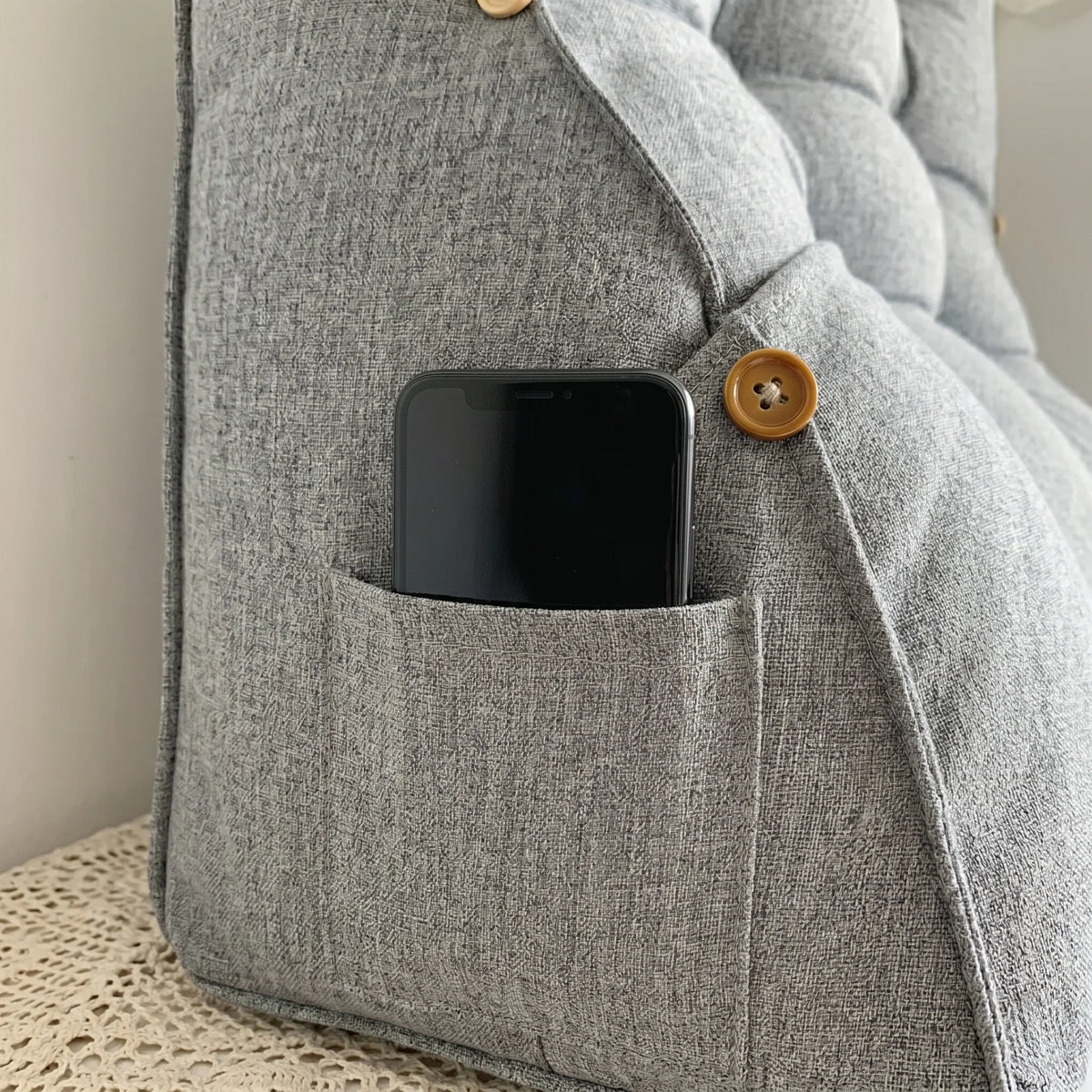 Reading Backrest Cushion Ergonomic Tufted Removable Cover