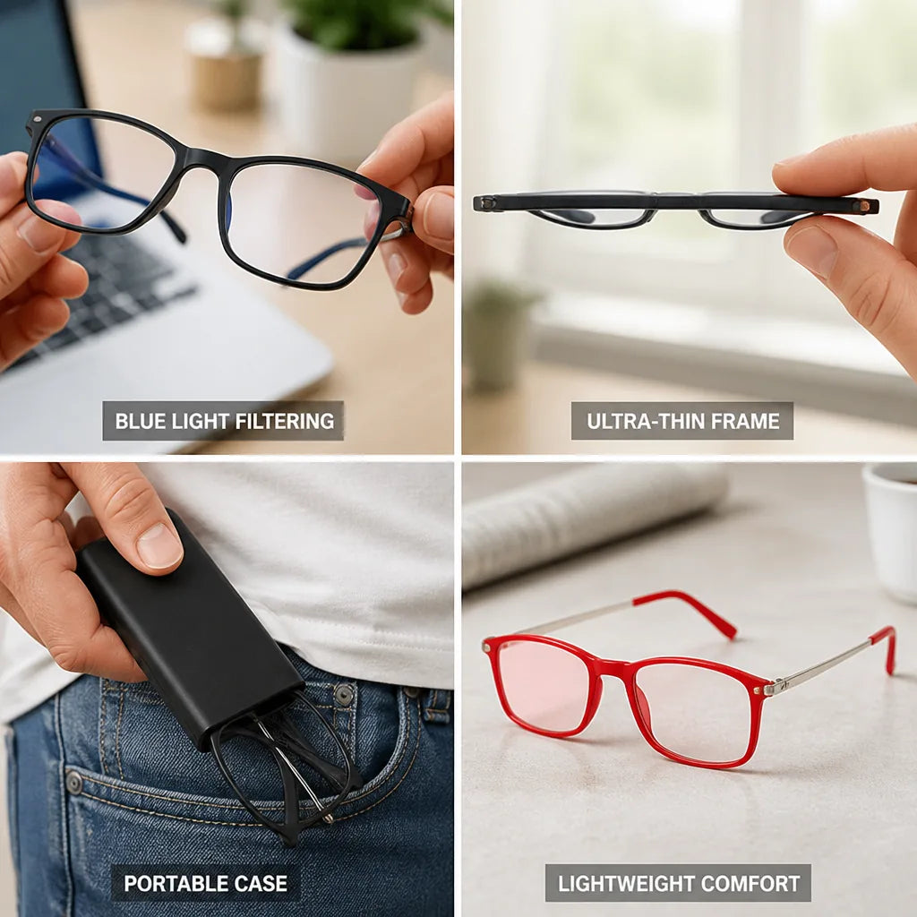 Reading Glasses Anti-Blue Light Ultra-Thin Metal Frame