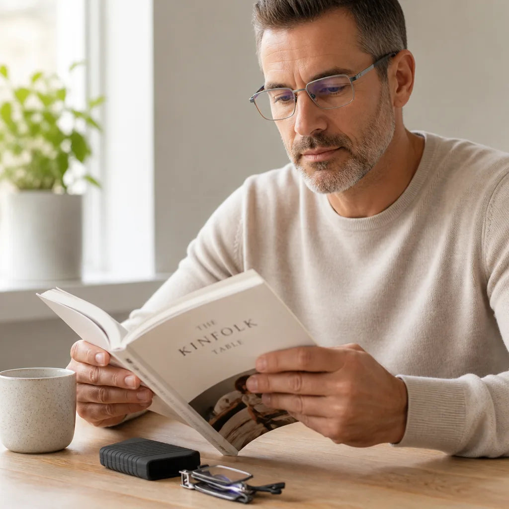 Reading Glasses Foldable Titanium Frame & Blue Light Filter