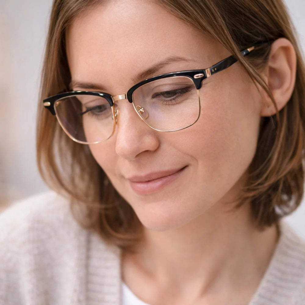 Reading Glasses Lightweight Composite Frame Anti-Glare Case & Cloth