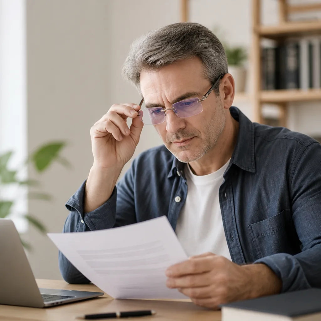 Reading Glasses Multifocal Rimless Anti-Blue Light