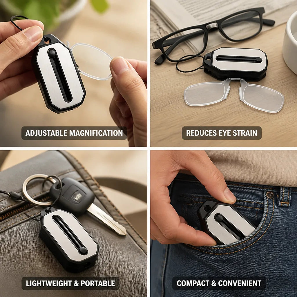 Reading Magnifier Wide-View Adjustable 1.0x To 3.0x