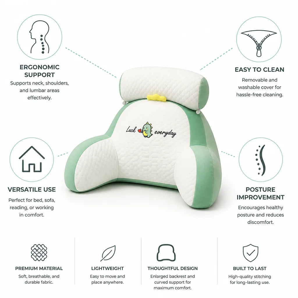 Reading Pillow Triangular Neck & Lumbar Support Washable Cover