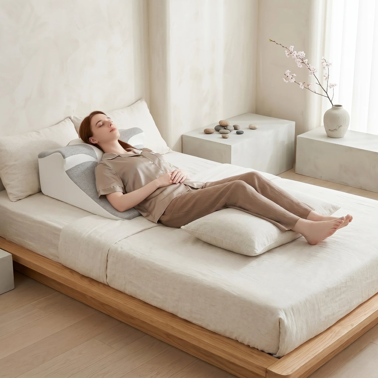 Reading Wedge Pillow Adjustable Memory Foam Removable Cover