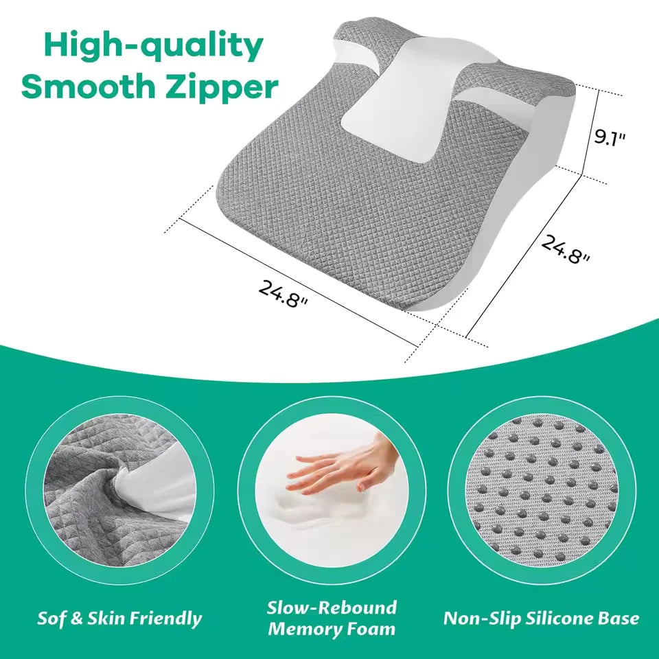 Reading Wedge Pillow Adjustable Memory Foam Removable Cover