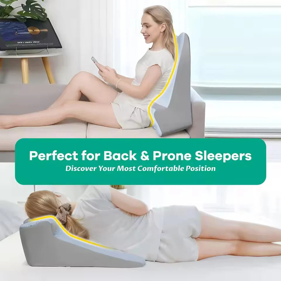 Reading Wedge Pillow Adjustable Memory Foam Removable Cover
