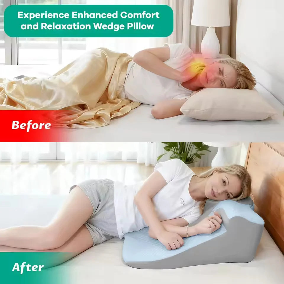 Reading Wedge Pillow Adjustable Memory Foam Removable Cover
