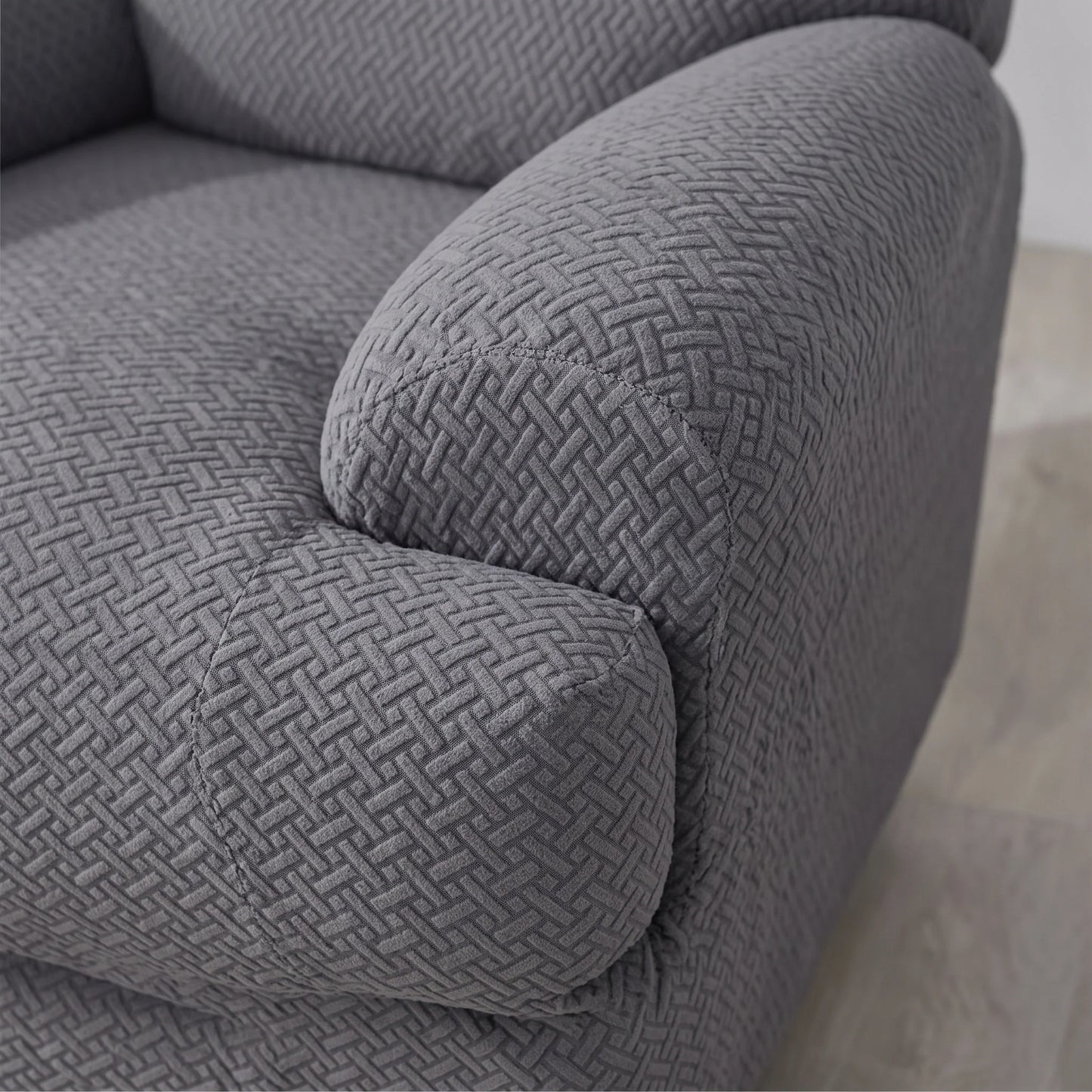 Recliner Chair Cover Jacquard Stretch Four-Piece With Side Pocket