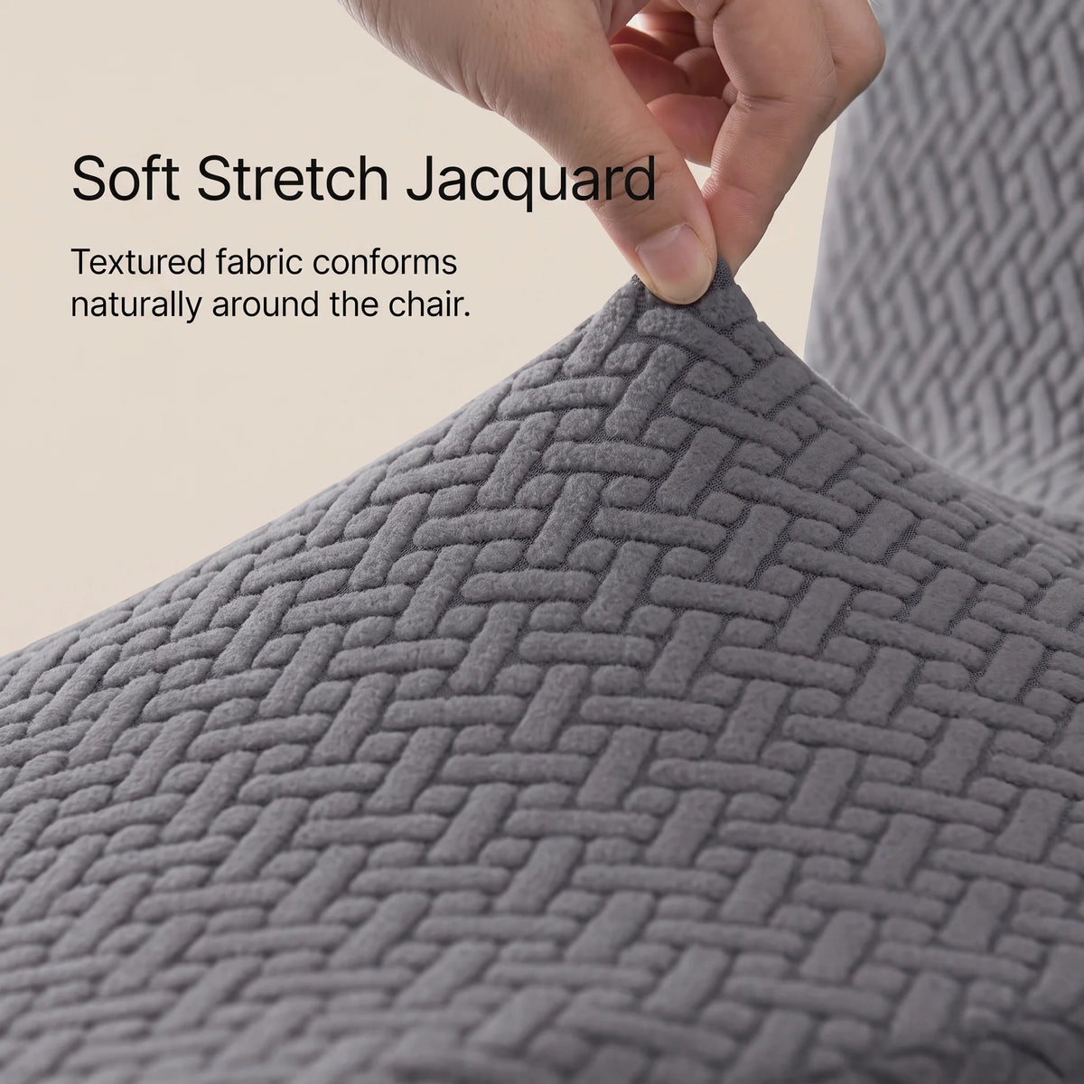 Recliner Chair Cover Jacquard Stretch Four-Piece With Side Pocket