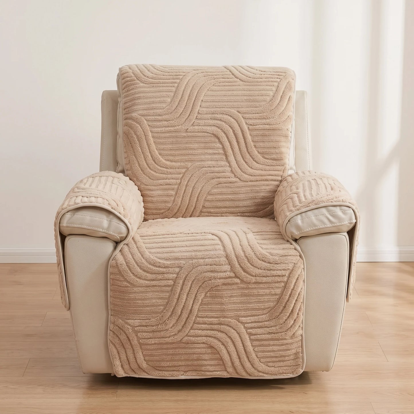 Recliner Chair Protector Textured Fleece Non-Slip Backing