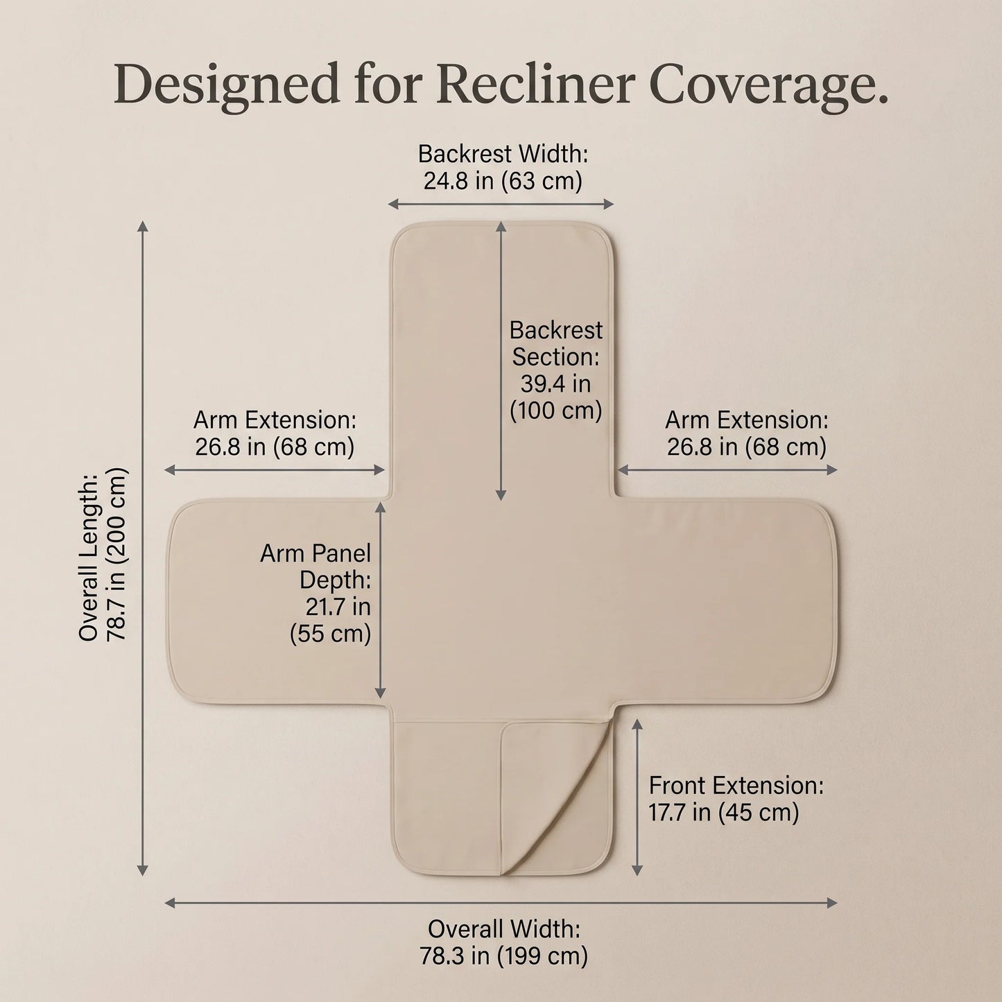 Recliner Chair Protector Textured Fleece Non-Slip Backing