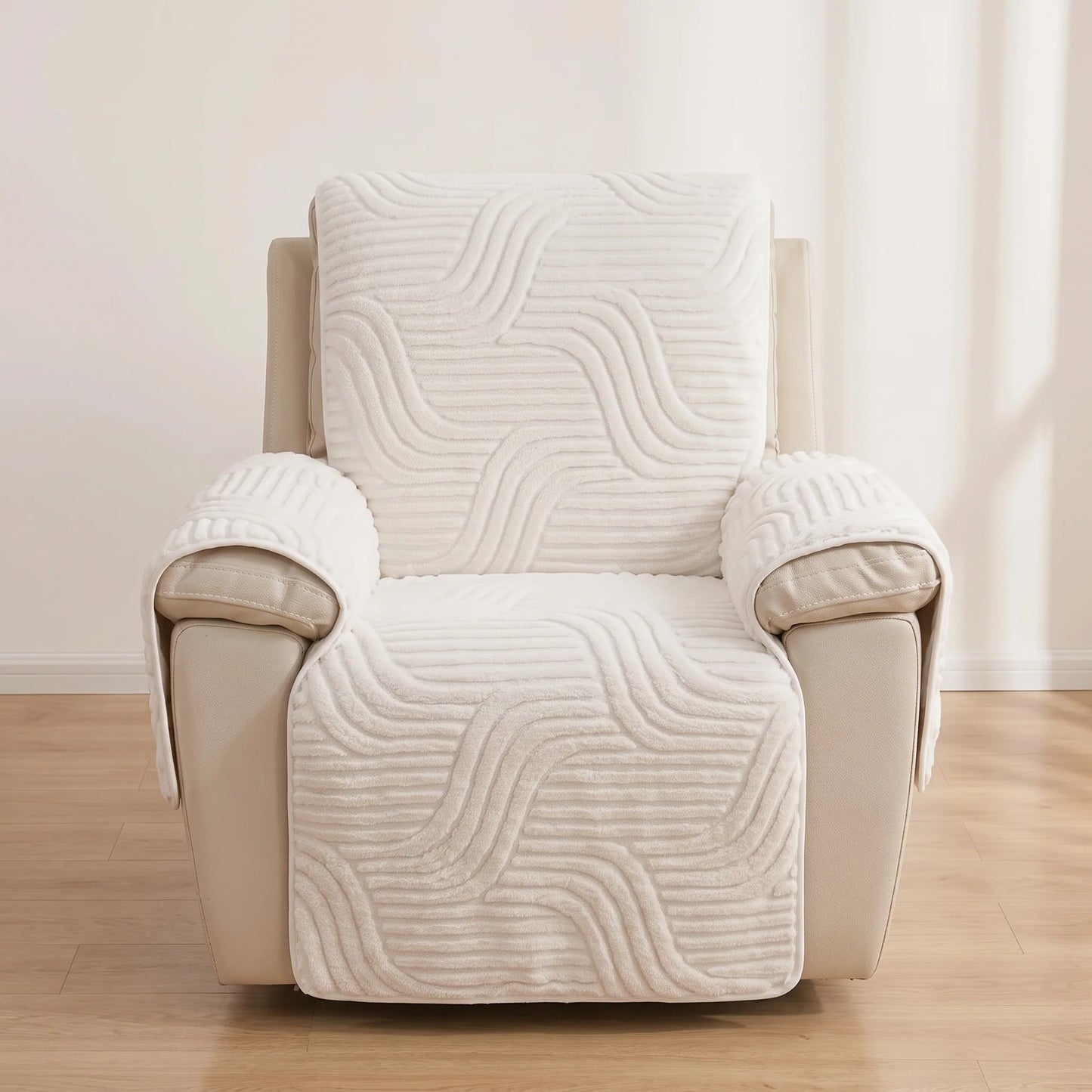 Recliner Chair Protector Textured Fleece Non-Slip Backing
