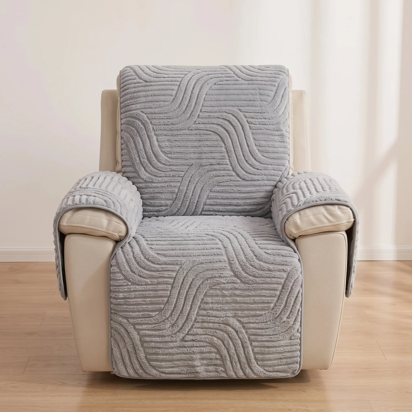 Recliner Chair Protector Textured Fleece Non-Slip Backing