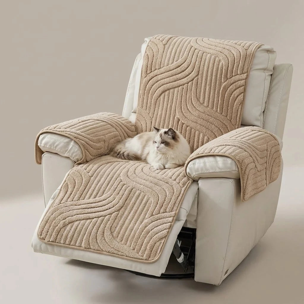 Recliner Chair Protector Textured Fleece Non-Slip Backing