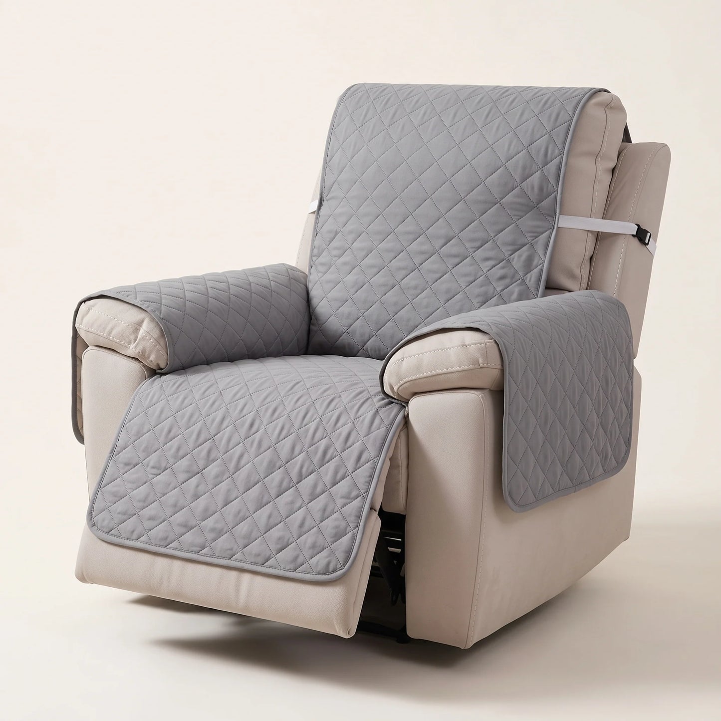Recliner Chair Protector Three-Layer Quilted Adjustable Straps