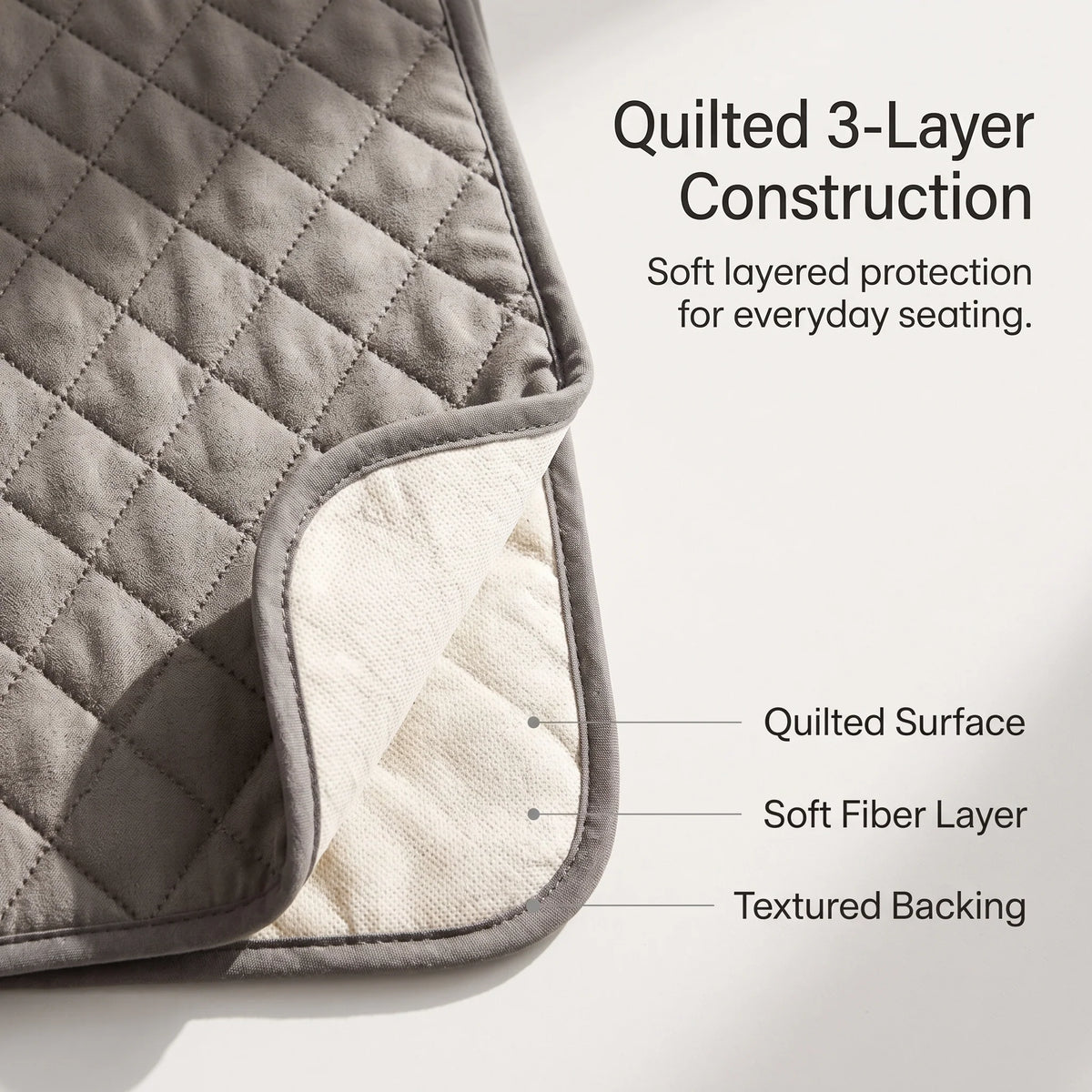 Recliner Chair Protector Three-Layer Quilted Adjustable Straps