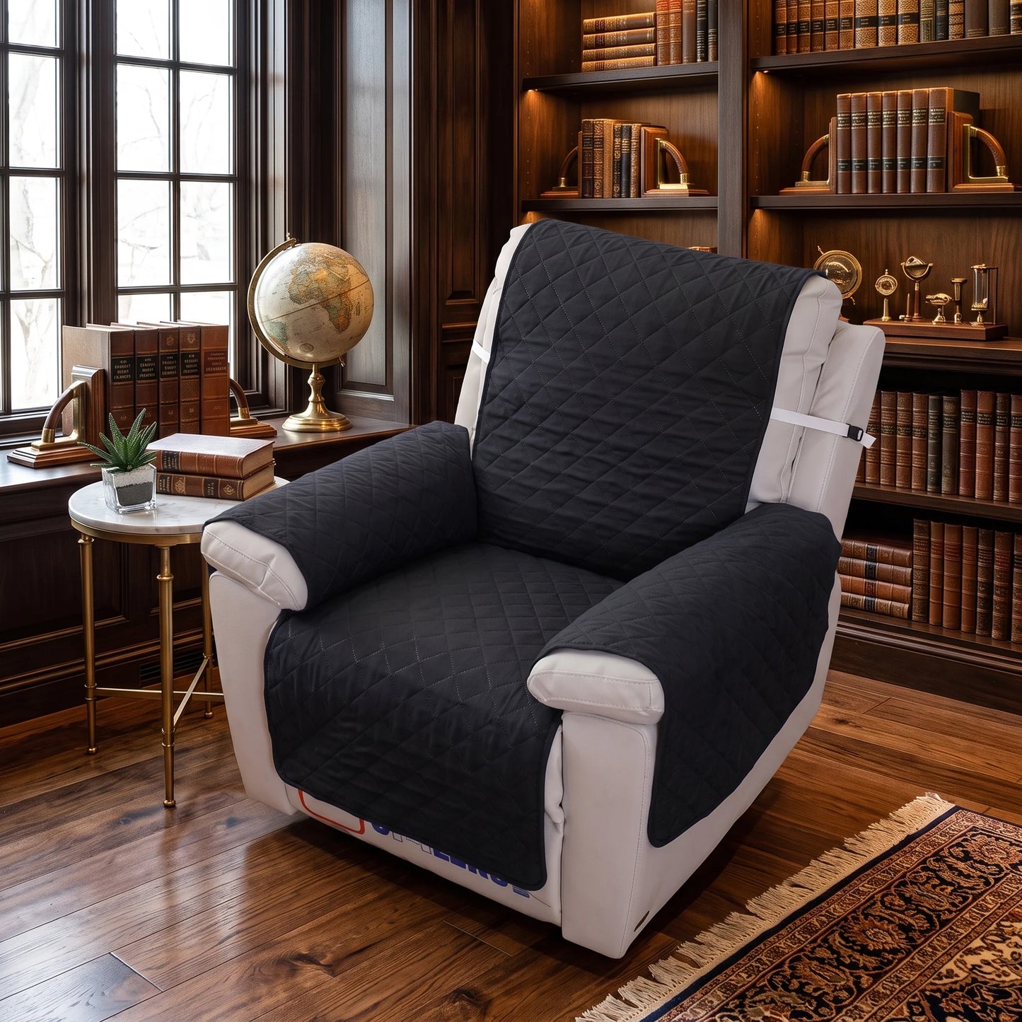 Recliner Chair Protector Three-Layer Quilted Adjustable Straps