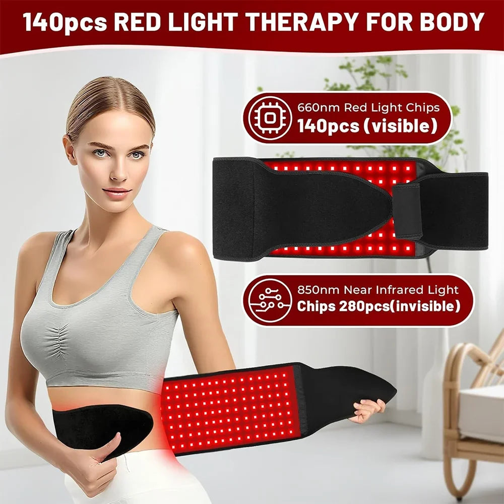 Red Light Therapy Belt Dual Red & Near-Infrared Flexible
