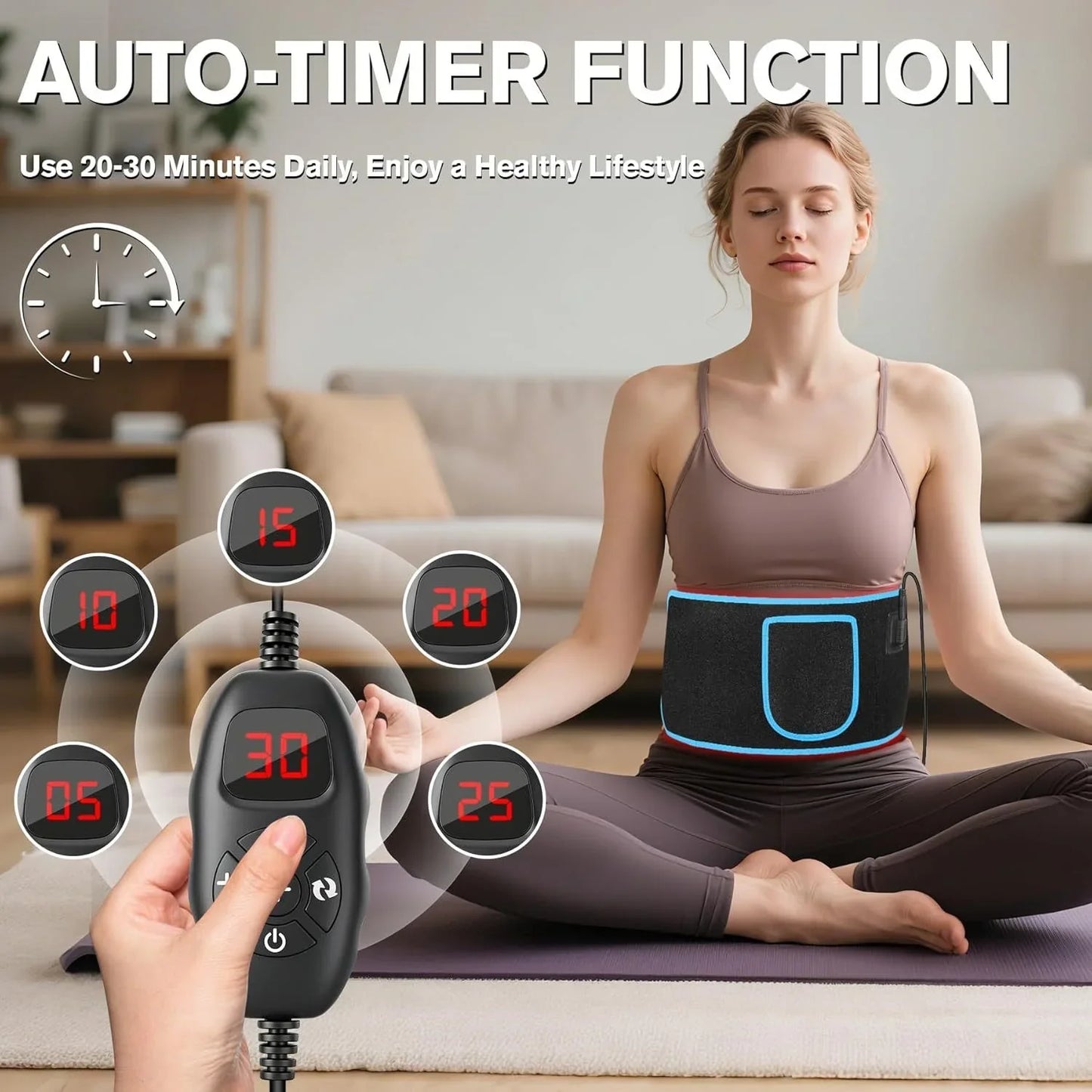 Red Light Therapy Belt Dual Wavelength Heated Hands-Free