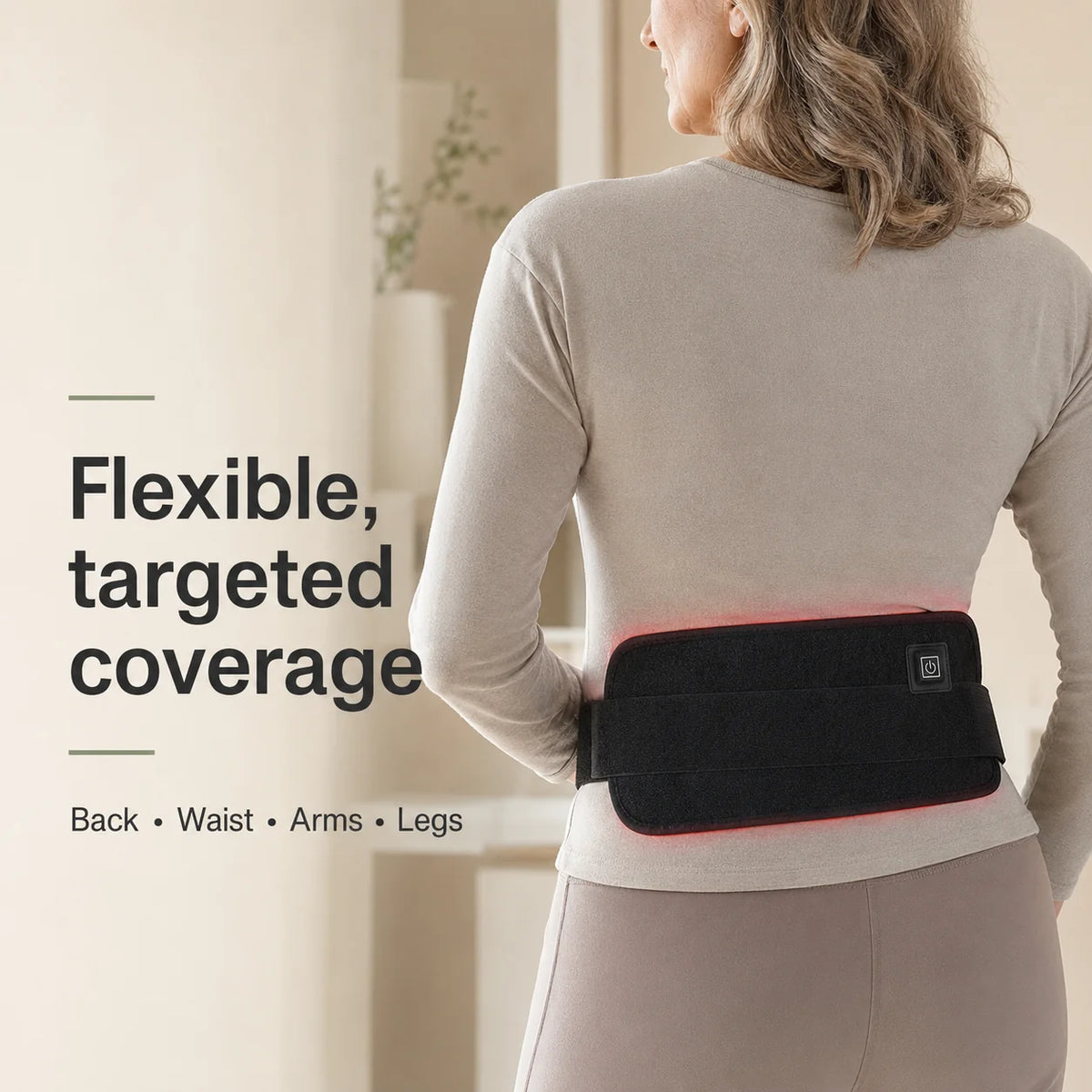 Red Light Therapy Belt Dual-Wavelength USB-Powered Timer